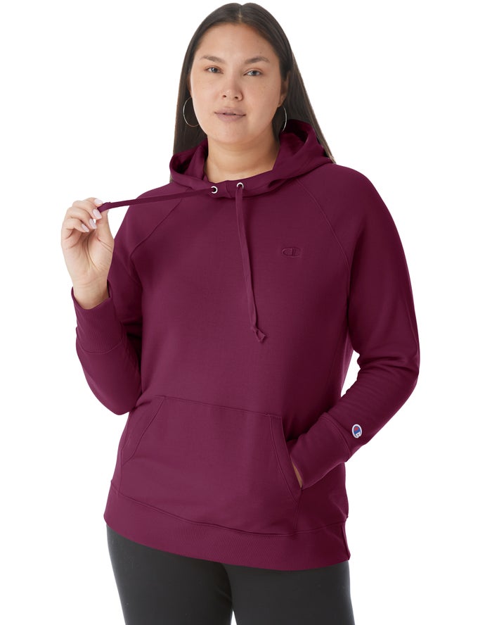 Champion Hoodie Dames - DonkerPaars - Plus Powerblend Classic Embroidered C Logo ( 284306-DFM )